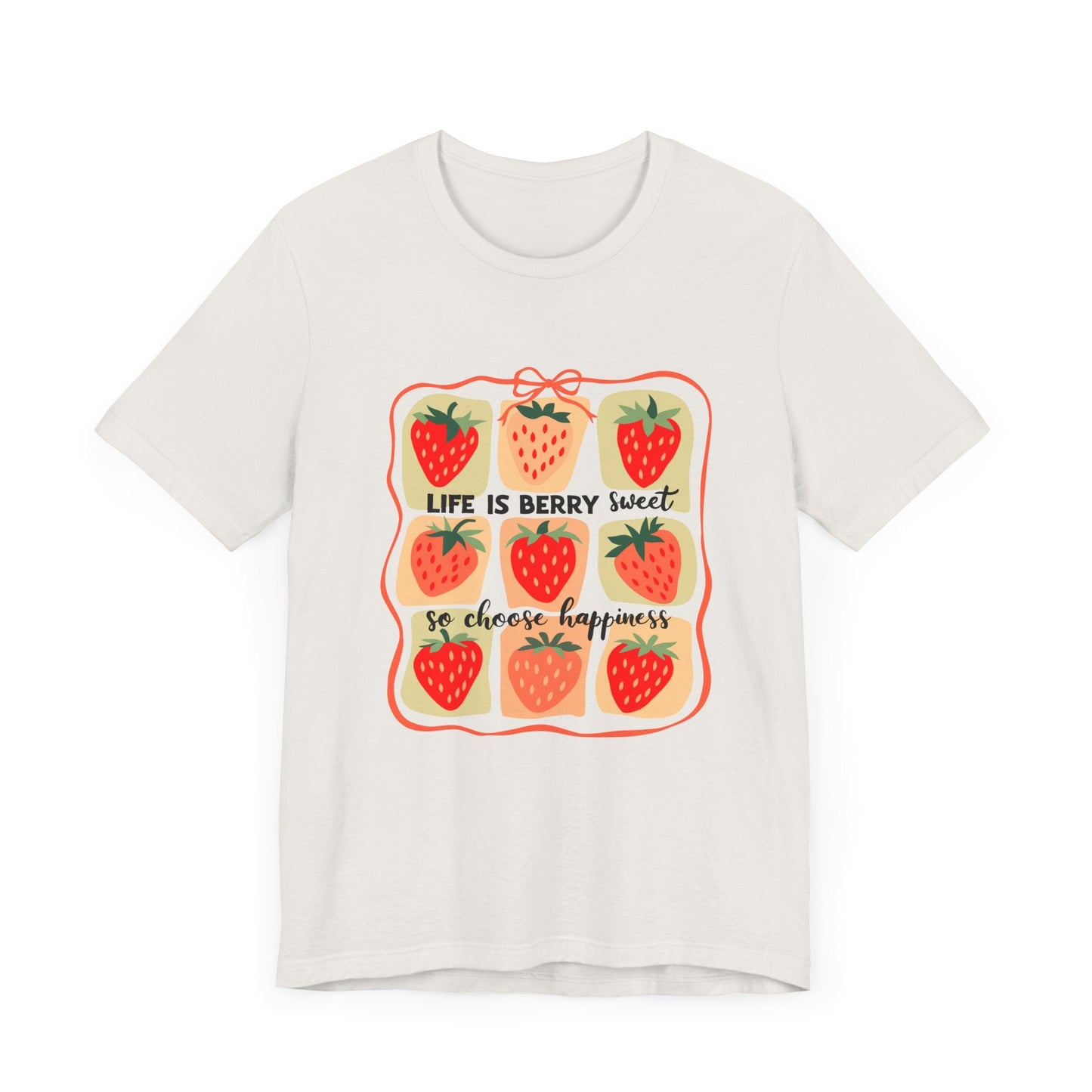 Life is Sweet TShirt, Strawberry Positive Vibe Tee - Popbydesign