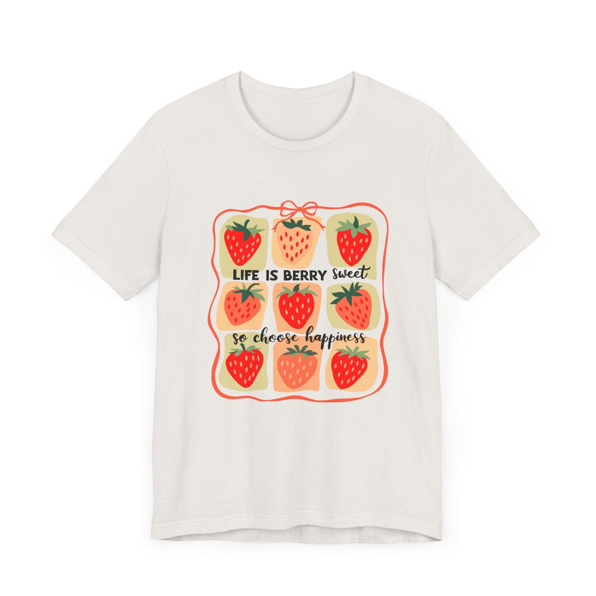 Life is Sweet TShirt, Strawberry Positive Vibe Tee - Popbydesign
