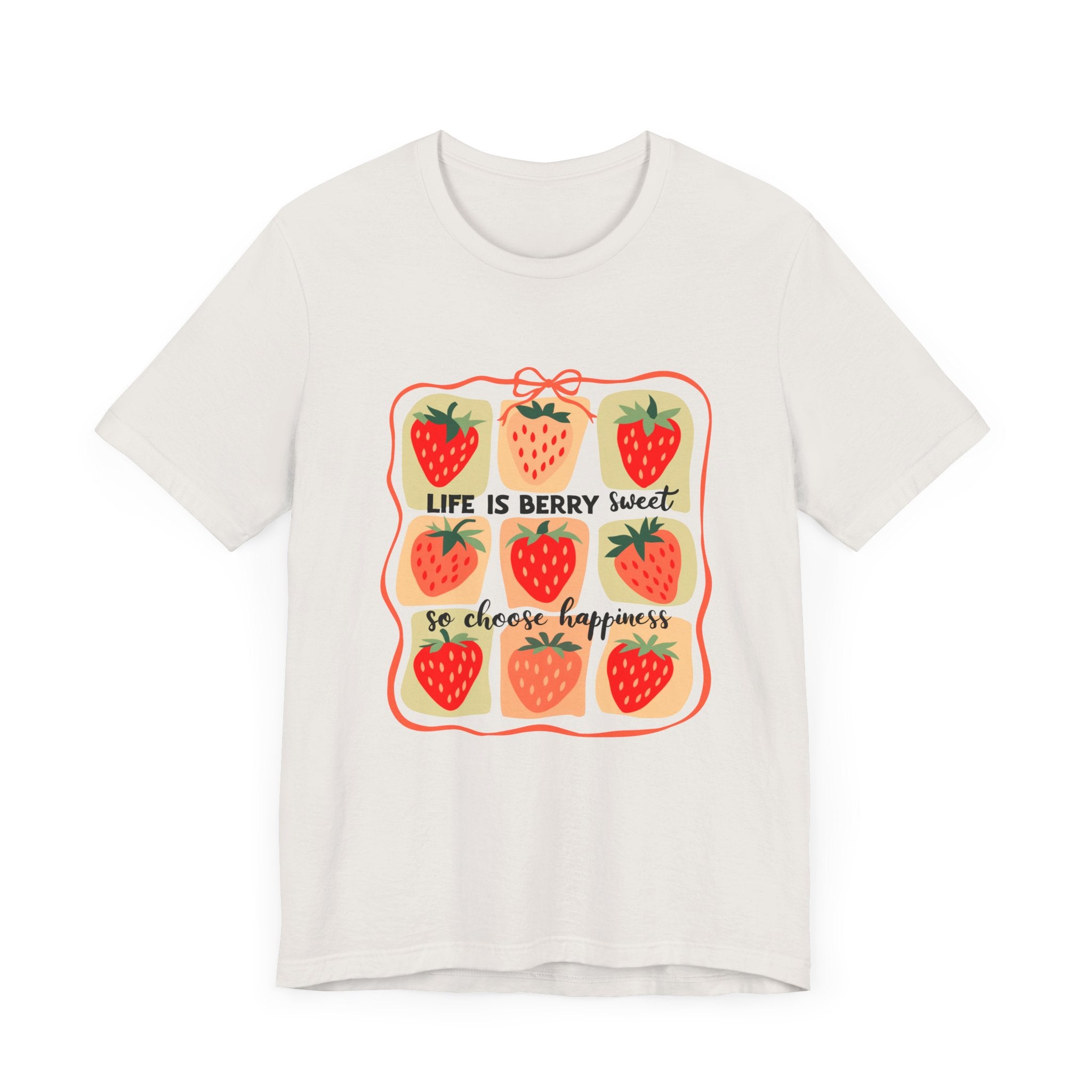 Life is Sweet TShirt, Strawberry Positive Vibe Tee by PopCultureByDesign36