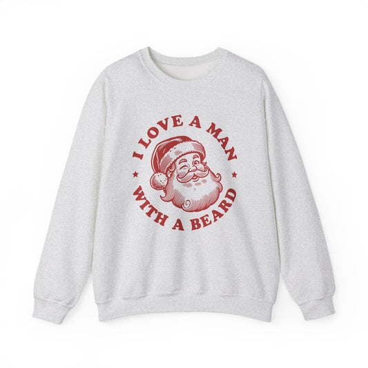 Man With A Beard Sweatshirt, Funny Santa sweatshirt - Popbydesign