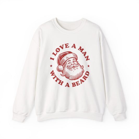 Man With A Beard Sweatshirt, Funny Santa sweatshirt - Popbydesign