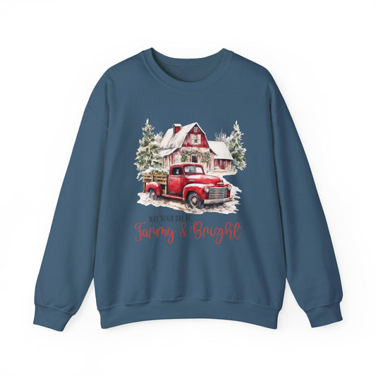 May your day be farmy and bright, Country Farm Christmas shirt - Popbydesign