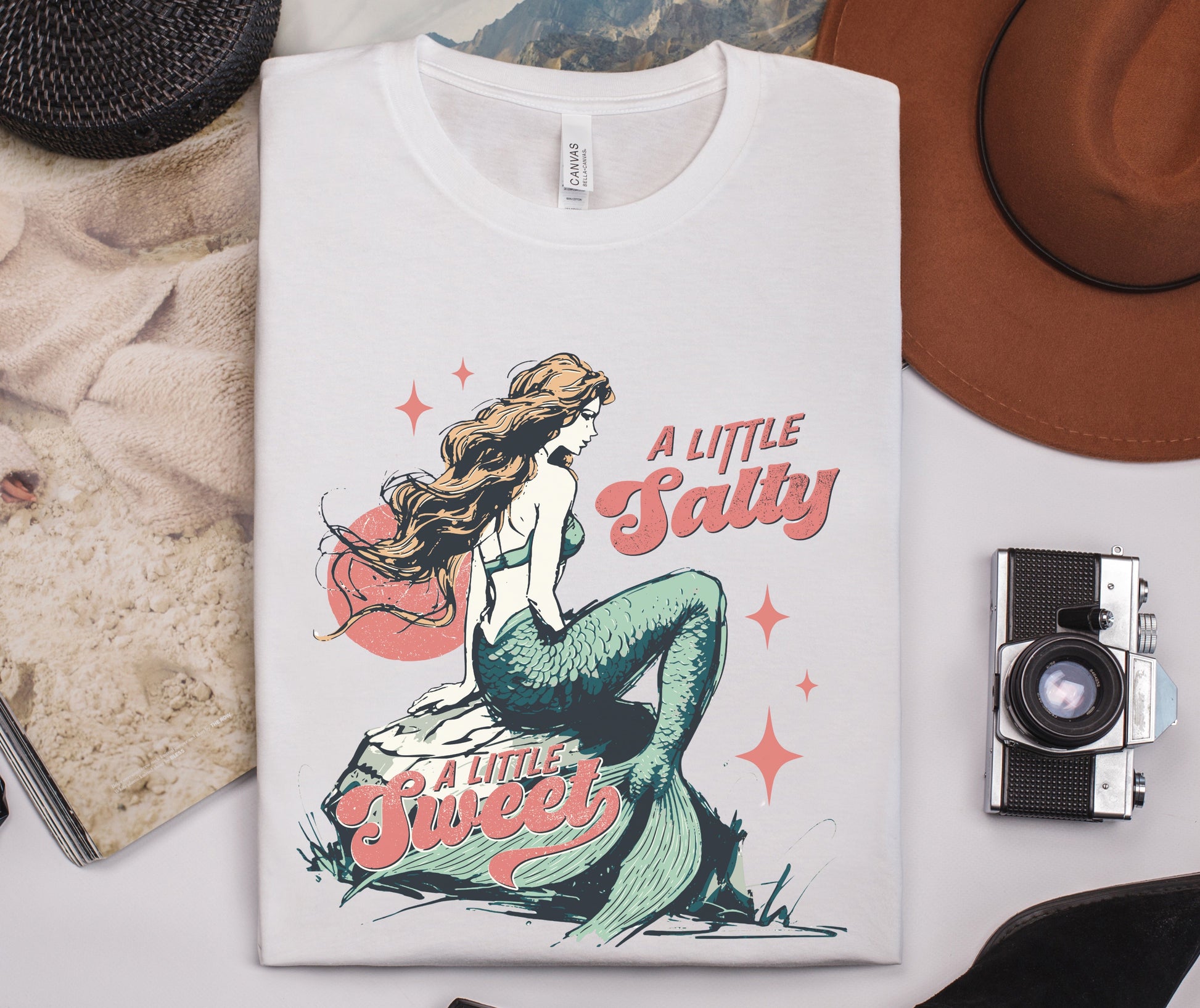Mermaid TShirt, Summer Vibes Mermaid Shirt, Beach Sea Life - PopCultureByDesign36