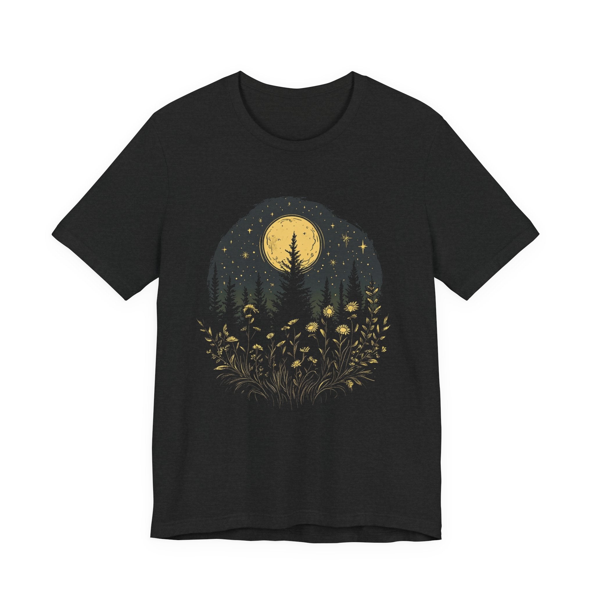 Mystic Moon And Flowers Shirt, Boho Vintage Moon by PopCultureByDesign36