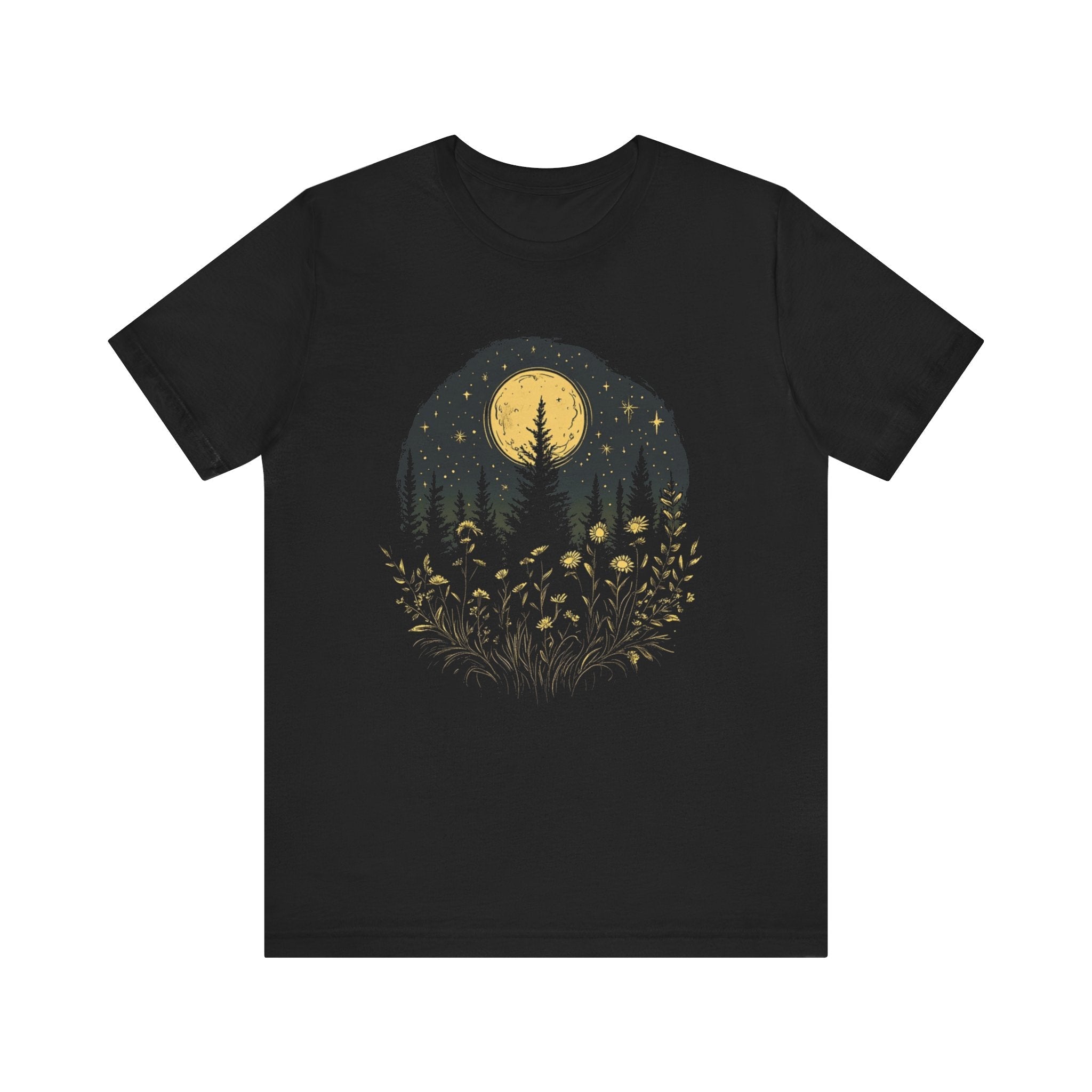 Mystic Moon And Flowers Shirt, Boho Vintage Moon by PopCultureByDesign36