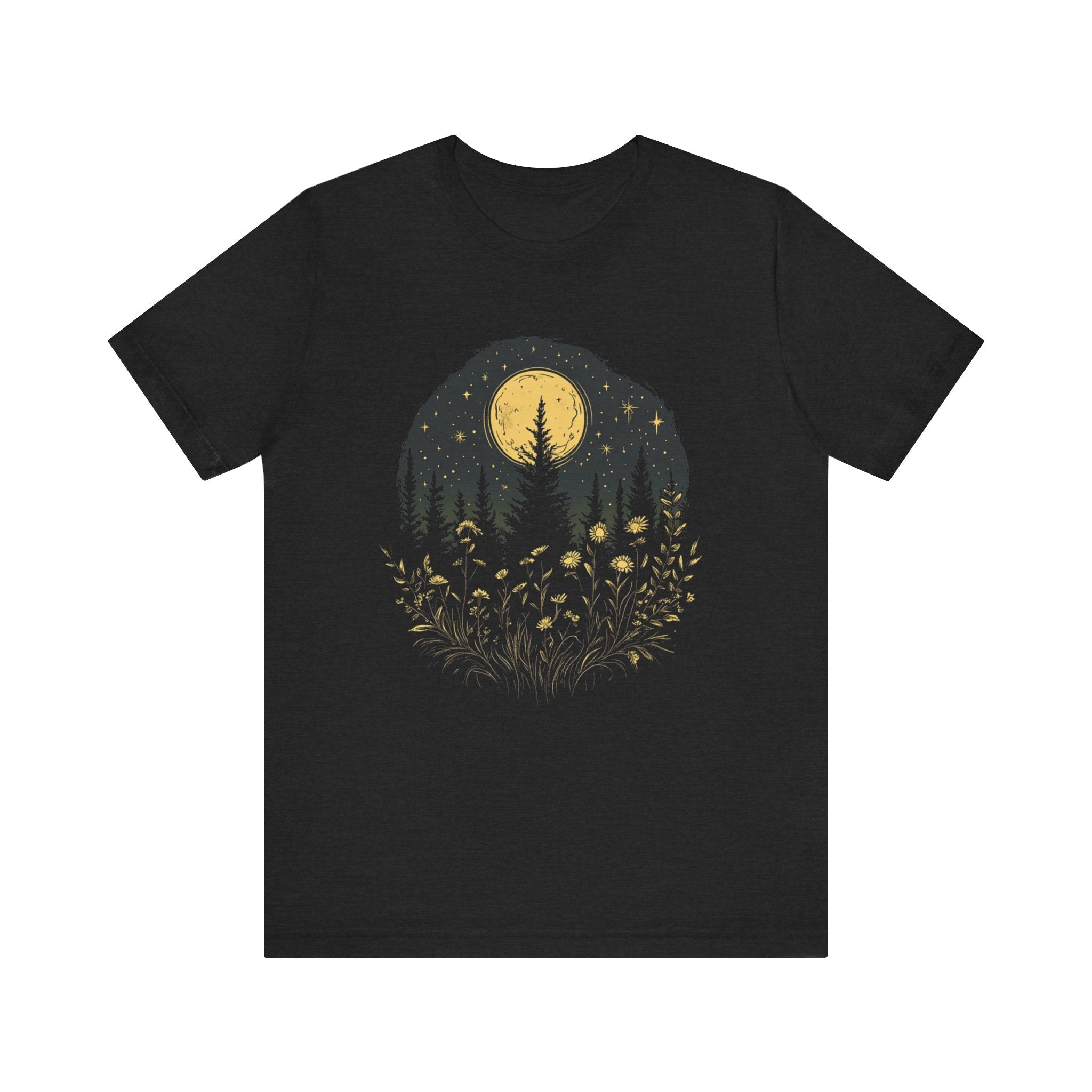 Mystic Moon And Flowers Shirt, Boho Vintage Moon by PopCultureByDesign36