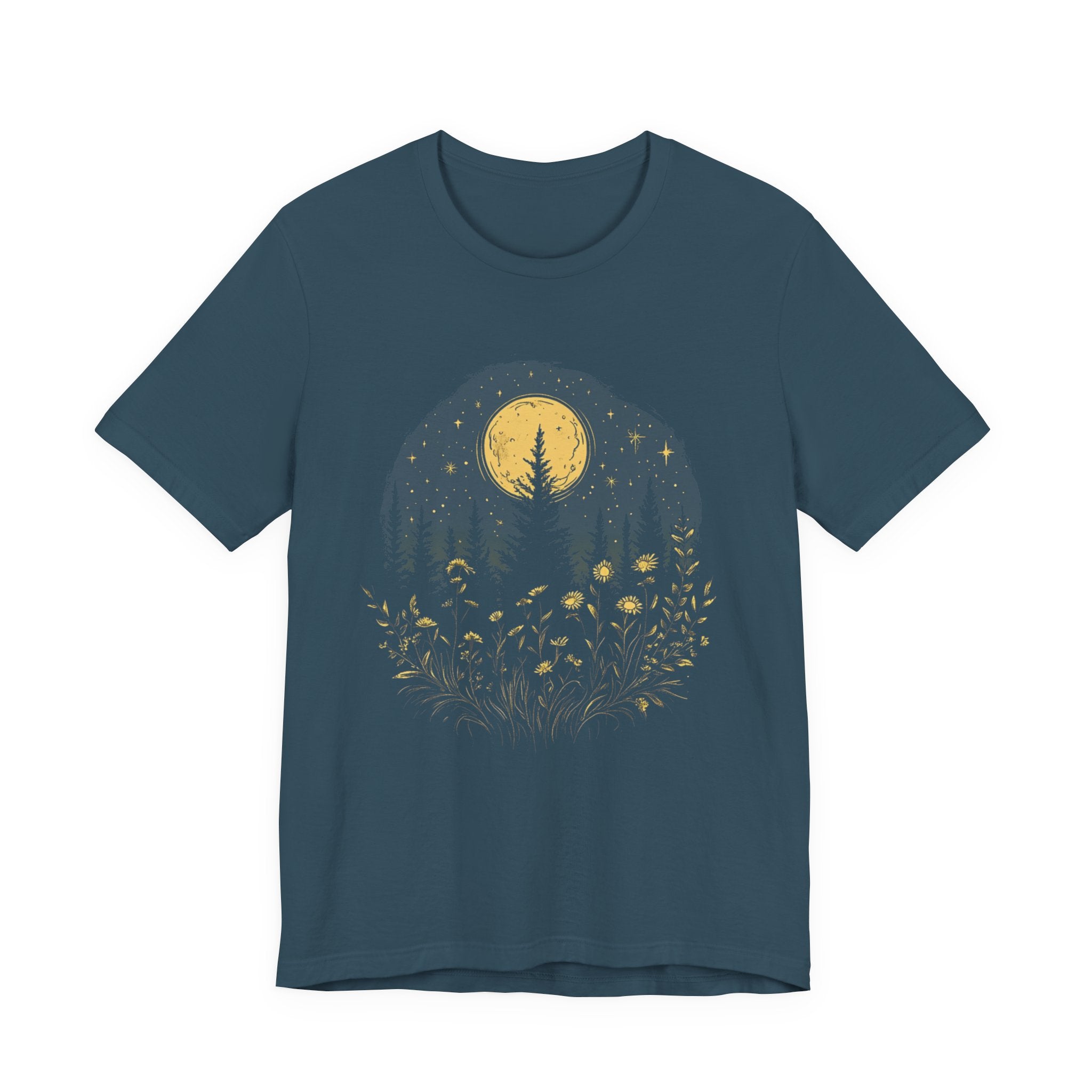 Mystic Moon And Flowers Shirt, Boho Vintage Moon by PopCultureByDesign36