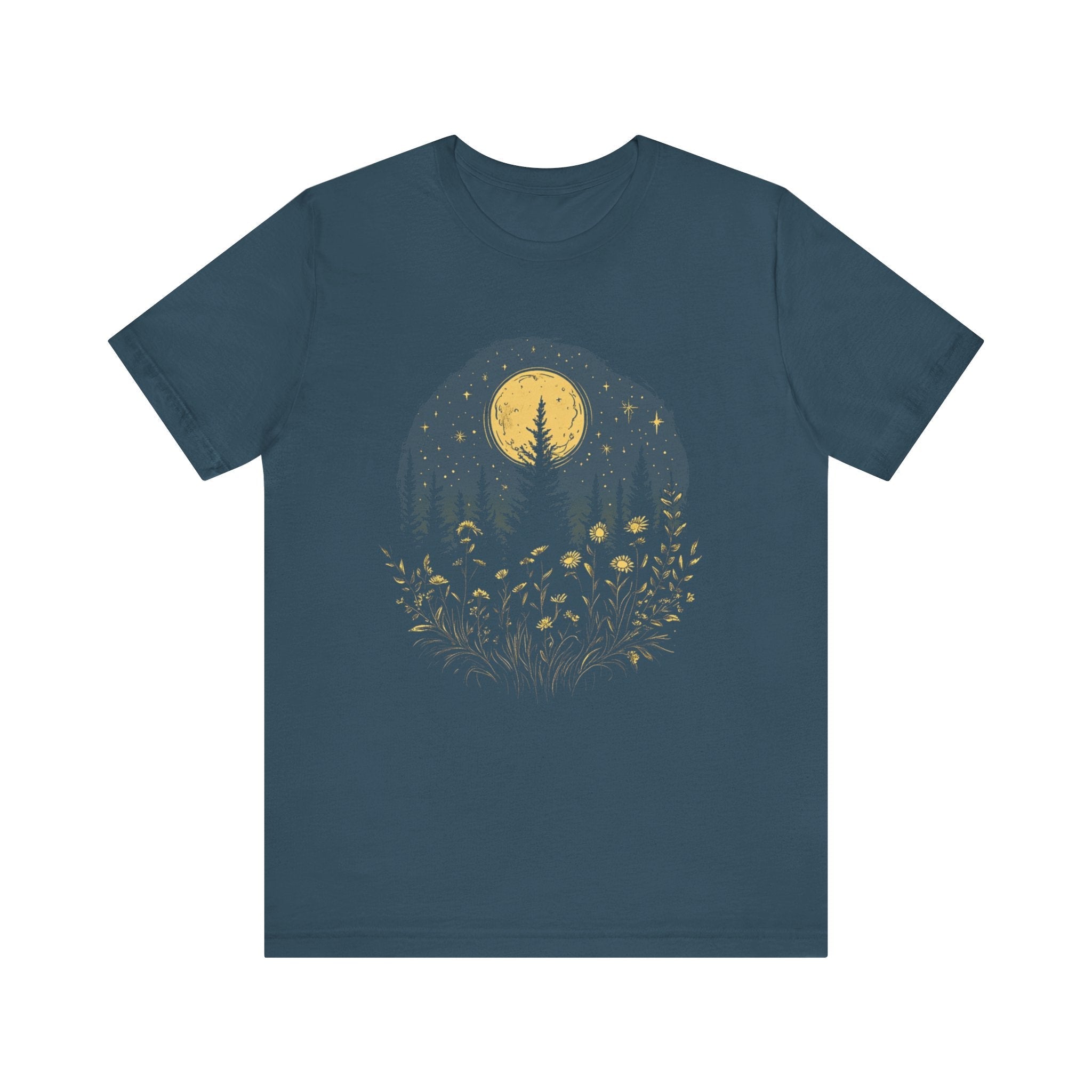 Mystic Moon And Flowers Shirt, Boho Vintage Moon by PopCultureByDesign36