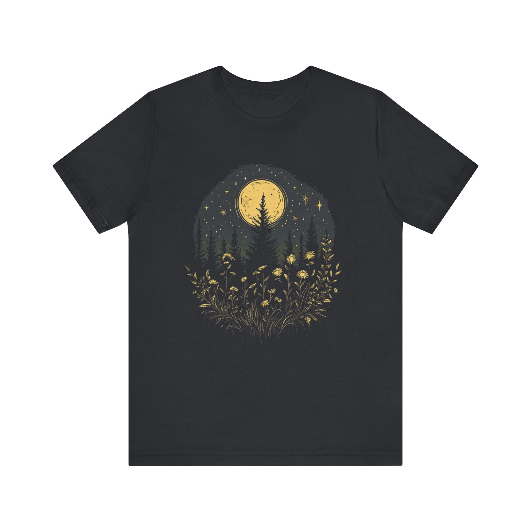 Mystic Moon And Flowers Shirt, Boho Vintage Moon by PopCultureByDesign36