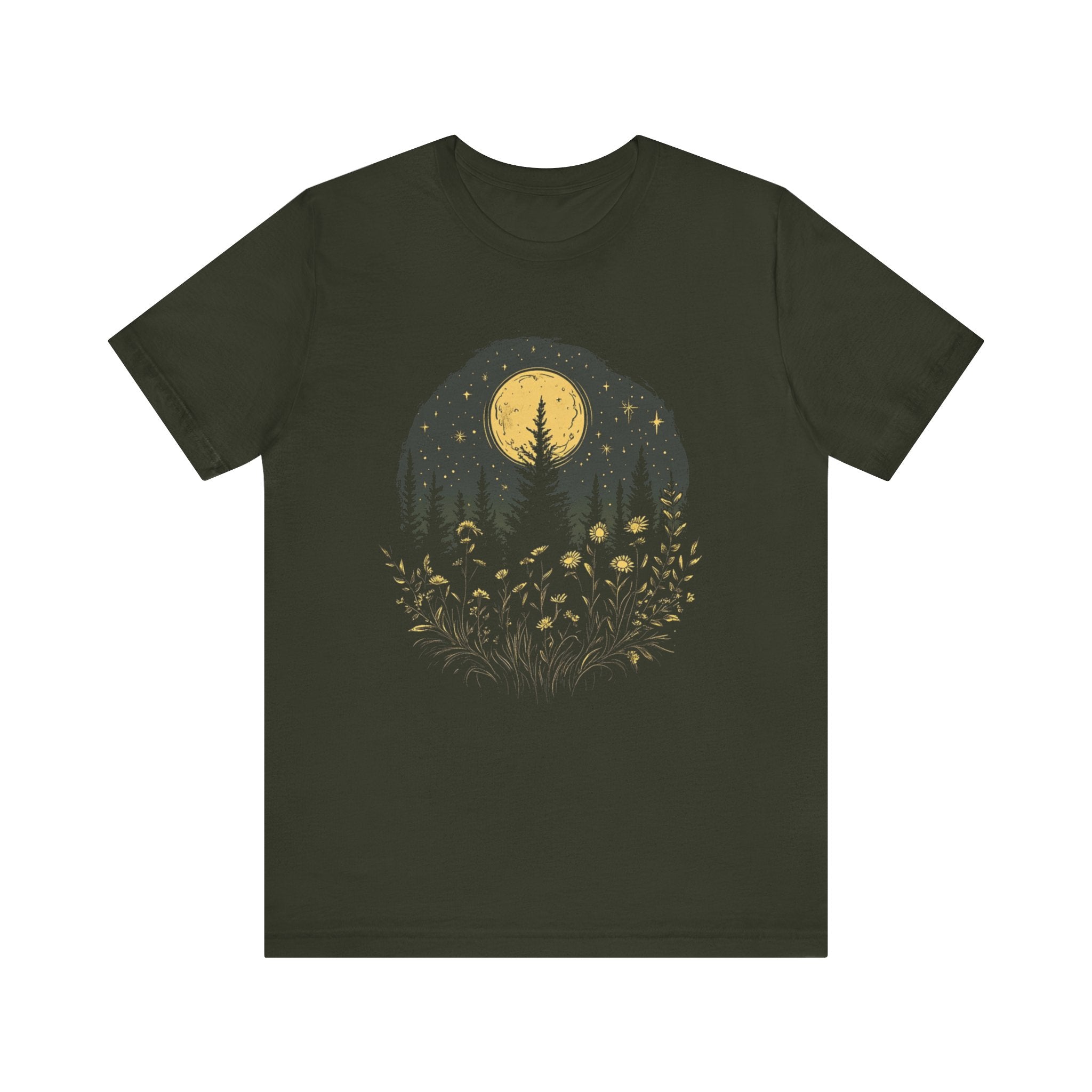 Mystic Moon And Flowers Shirt, Boho Vintage Moon by PopCultureByDesign36