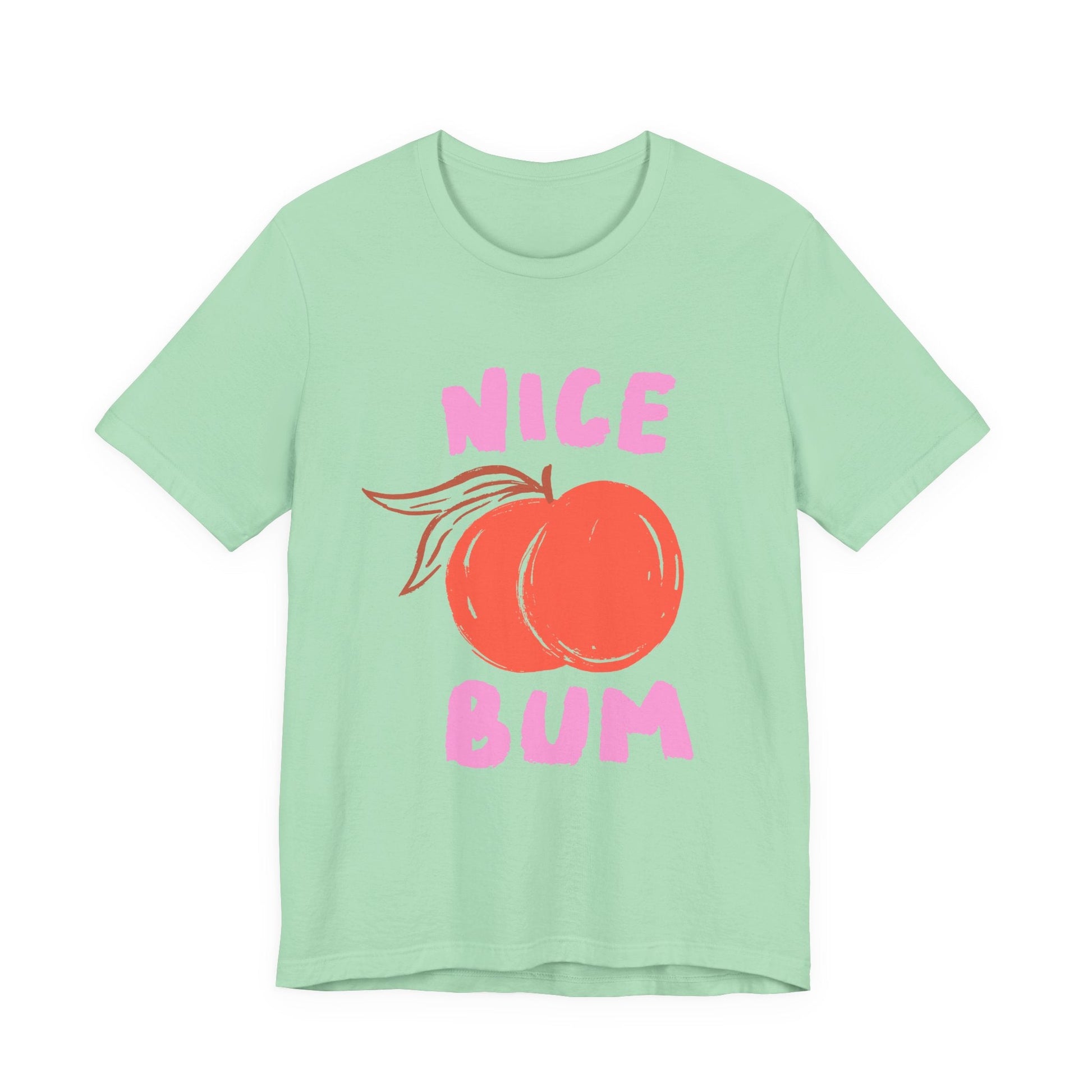 Nice Bum Peach Shirt, Cute Fruit Graphic T-Shirt, Food Lover Tee - Popbydesign