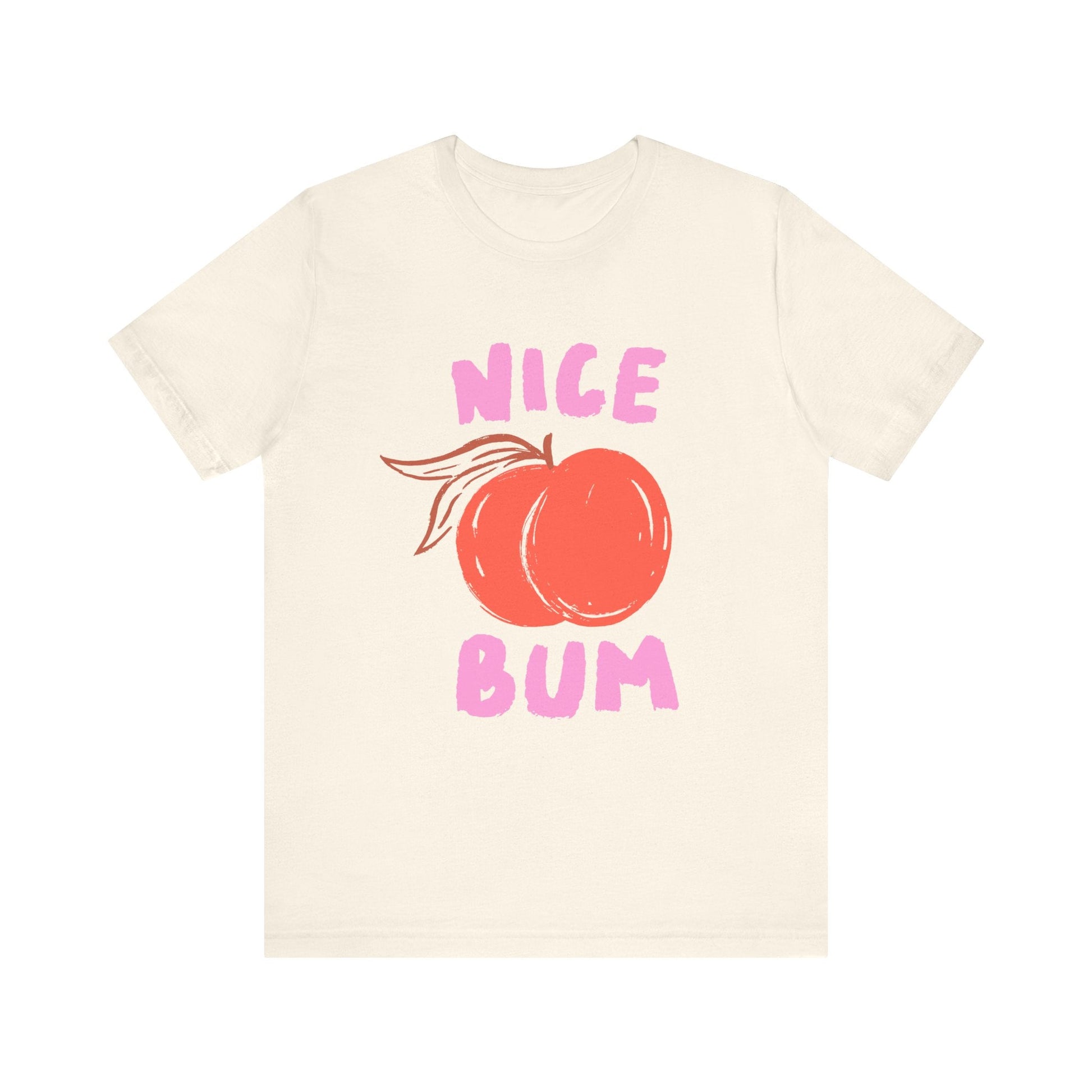 Nice Bum Peach Shirt, Cute Fruit Graphic T-Shirt, Food Lover Tee - Popbydesign