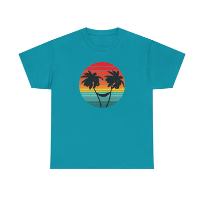 Palm Tree shirt, Beach vibes shirt, Summer tee, Retro sunset - Popbydesign