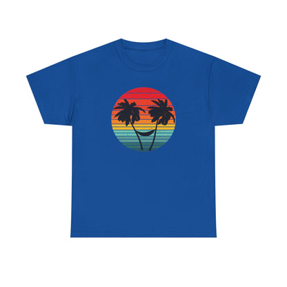 Palm Tree shirt, Beach vibes shirt, Summer tee, Retro sunset - Popbydesign