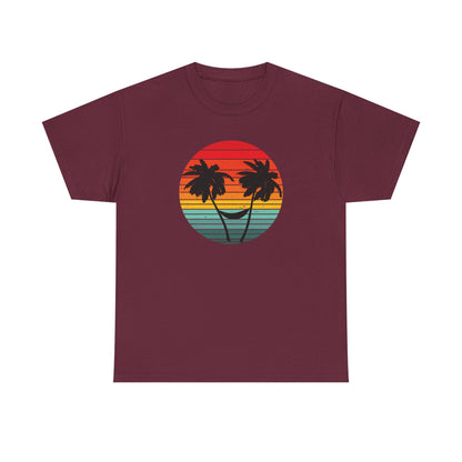 Palm Tree shirt, Beach vibes shirt, Summer tee, Retro sunset - Popbydesign