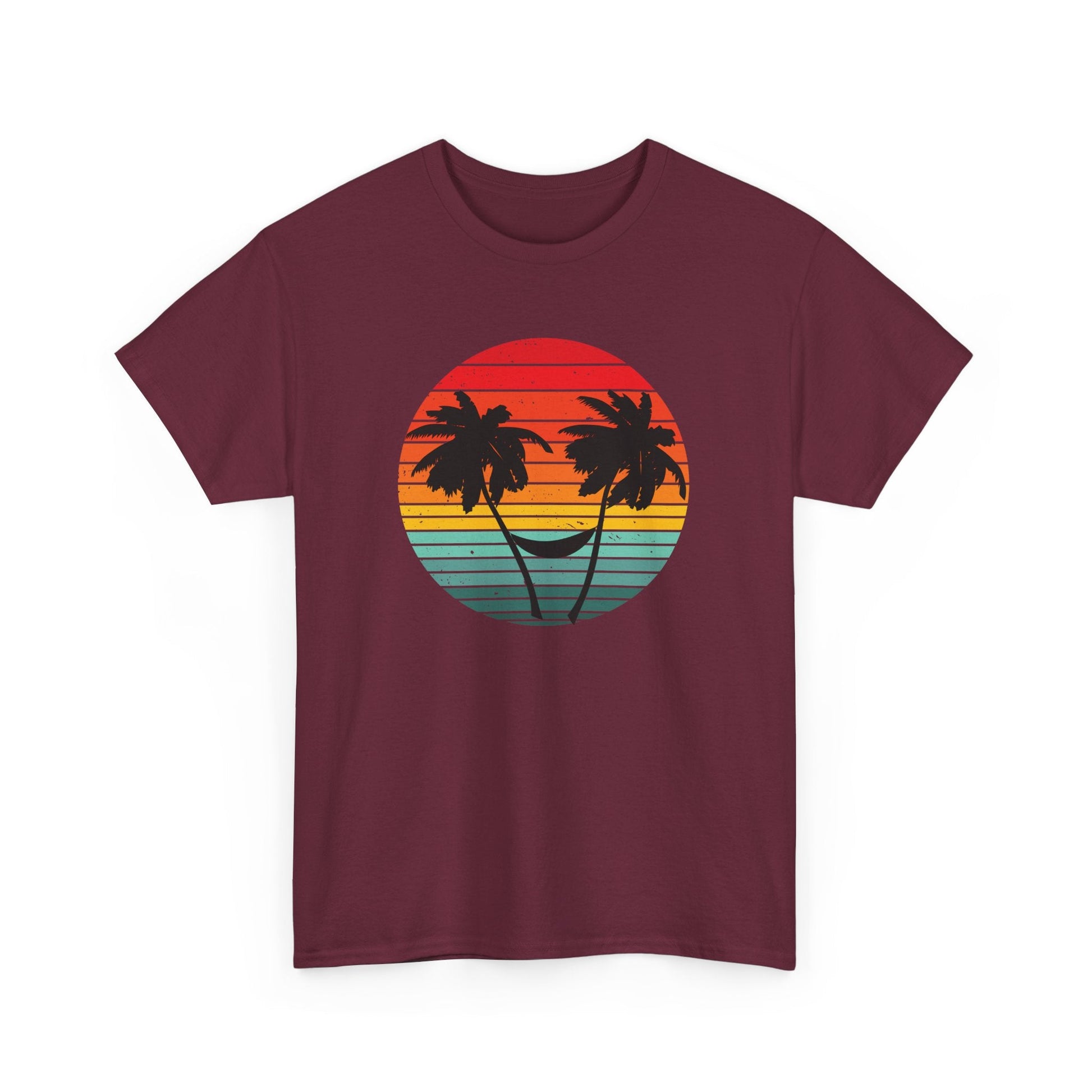 Palm Tree shirt, Beach vibes shirt, Summer tee, Retro sunset - Popbydesign