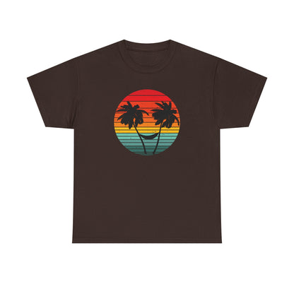 Palm Tree shirt, Beach vibes shirt, Summer tee, Retro sunset - Popbydesign