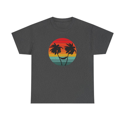 Palm Tree shirt, Beach vibes shirt, Summer tee, Retro sunset - Popbydesign