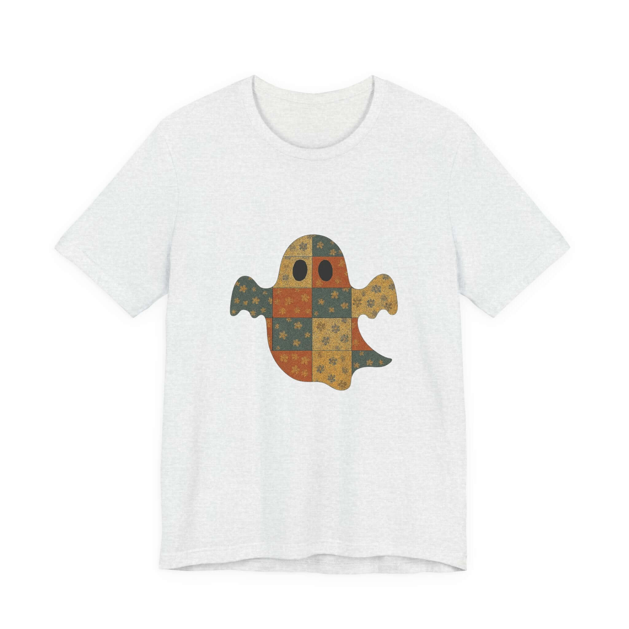 Patchwork Ghost Tee, Ghost Patchwork Halloween Shirt, Boho Ghost Shirt by PopCultureByDesign36