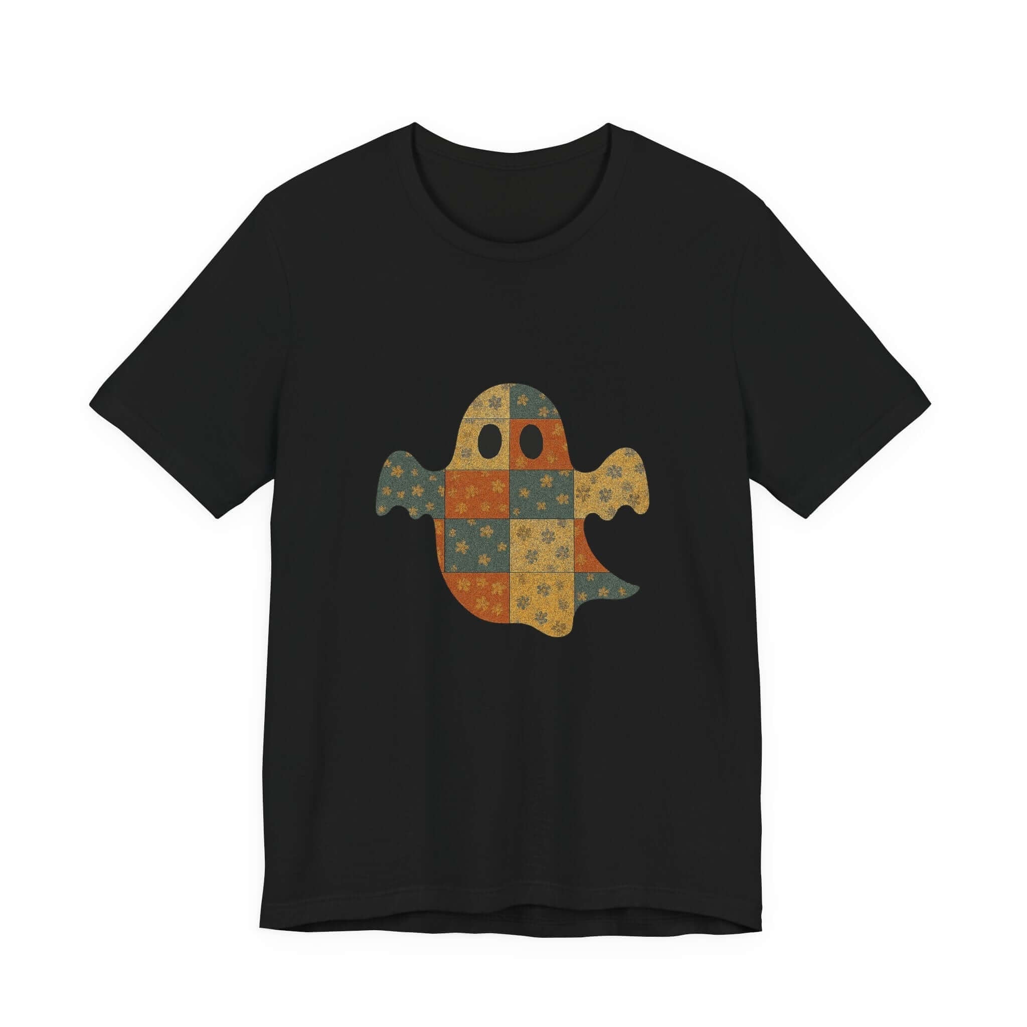 Patchwork Ghost Tee, Ghost Patchwork Halloween Shirt, Boho Ghost Shirt by PopCultureByDesign36