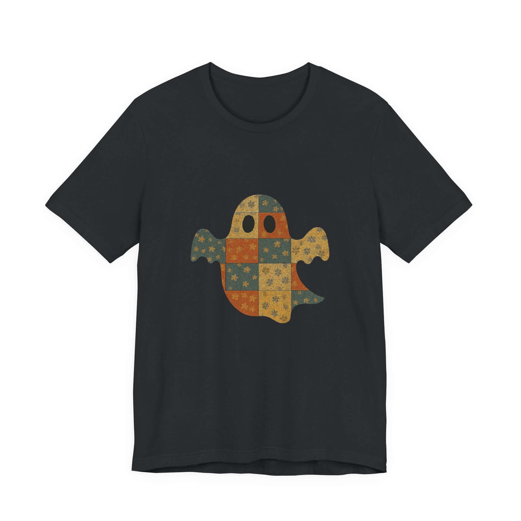 Patchwork Ghost Tee, Ghost Patchwork Halloween Shirt, Boho Ghost Shirt by PopCultureByDesign36