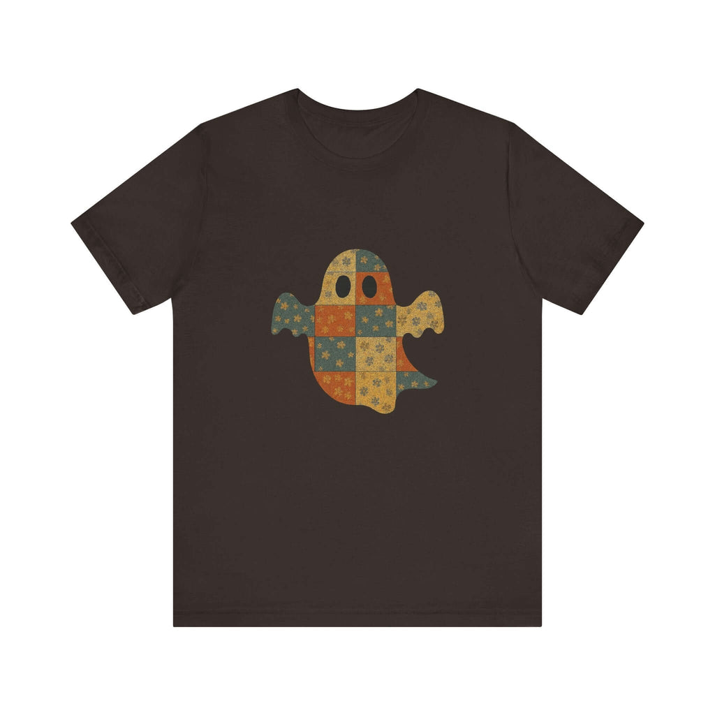 Patchwork Ghost Tee, Ghost Patchwork Halloween Shirt, Boho Ghost Shirt by PopCultureByDesign36