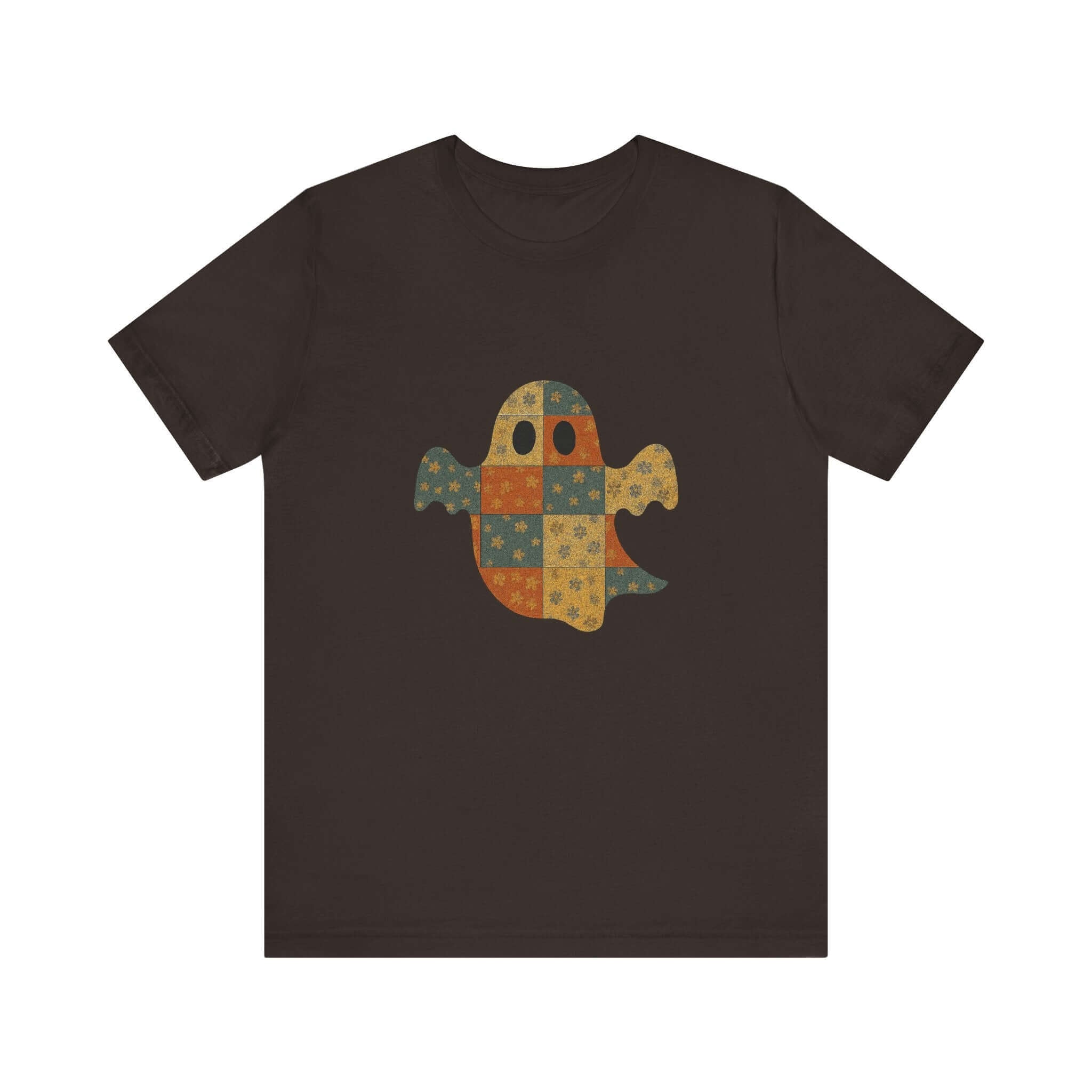 Patchwork Ghost Tee, Ghost Patchwork Halloween Shirt, Boho Ghost Shirt by PopCultureByDesign36