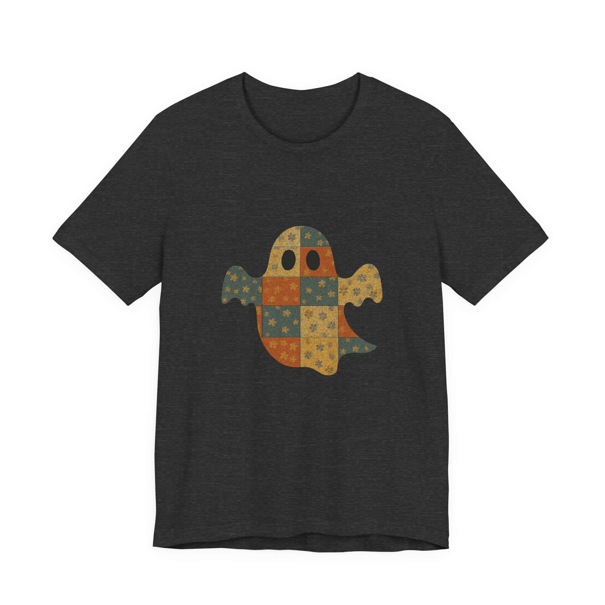 Patchwork Ghost Tee, Ghost Patchwork Halloween Shirt, Boho Ghost Shirt by PopCultureByDesign36