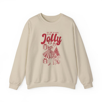 Pin Up Girl Christmas, Christmas Jolly, Christmas Sweatshirt - Popbydesign