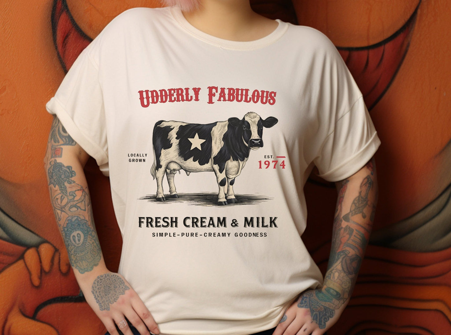 Retro Cattle Shirt, Gift for Cow Lover, Farmer Gift - Popbydesign
