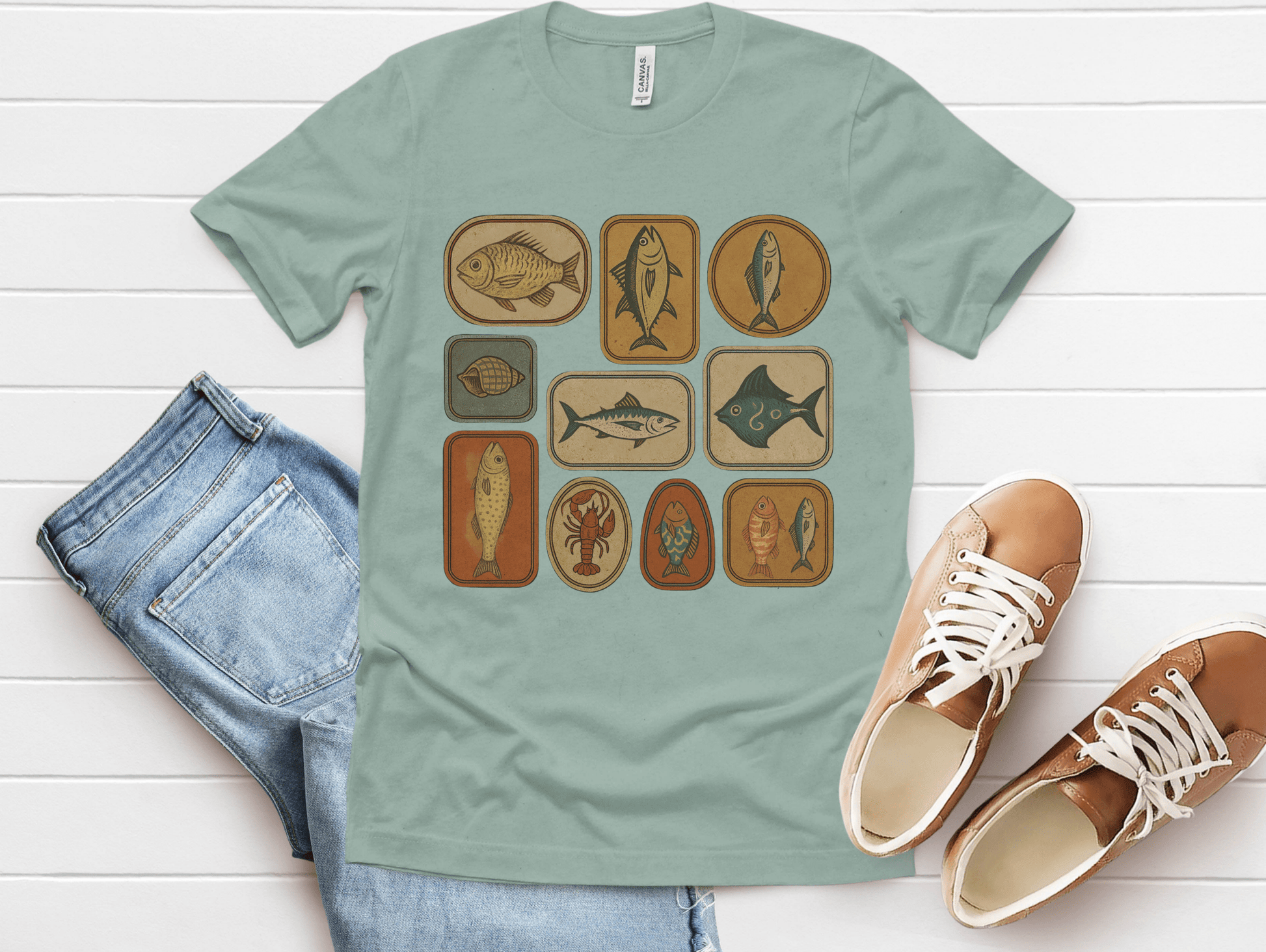 Retro Fisher Shirt, Fish Shirt For Men, Fisher Tee, Fisher Gifts - Popbydesign