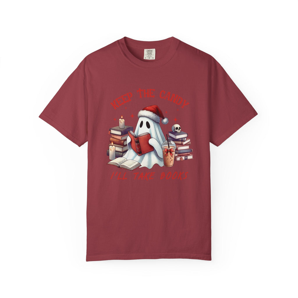 Retro Ghost Reading Books shirt - Perfect Halloween Tee by Printify