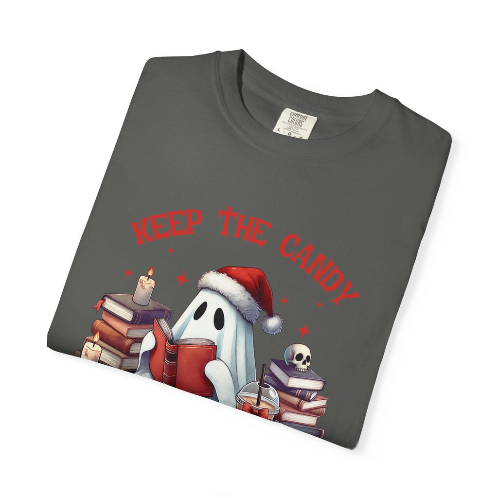 Retro Ghost Reading Books shirt - Perfect Halloween Tee by Printify