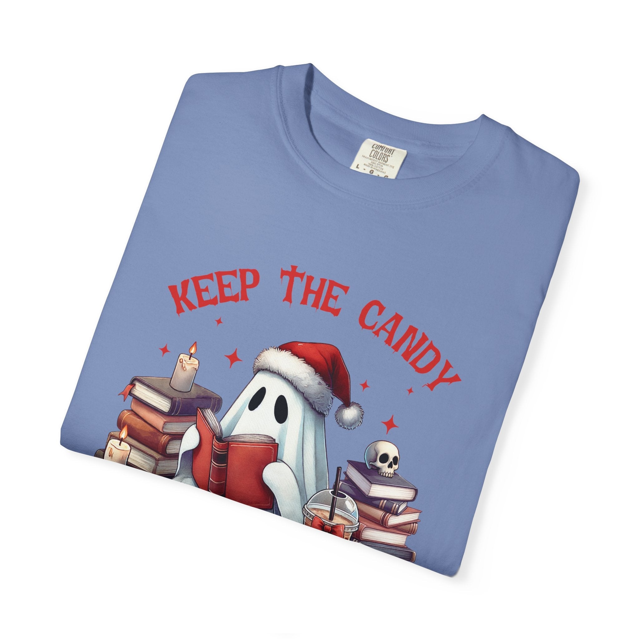 Retro Ghost Reading Books shirt - Perfect Halloween Tee by Printify