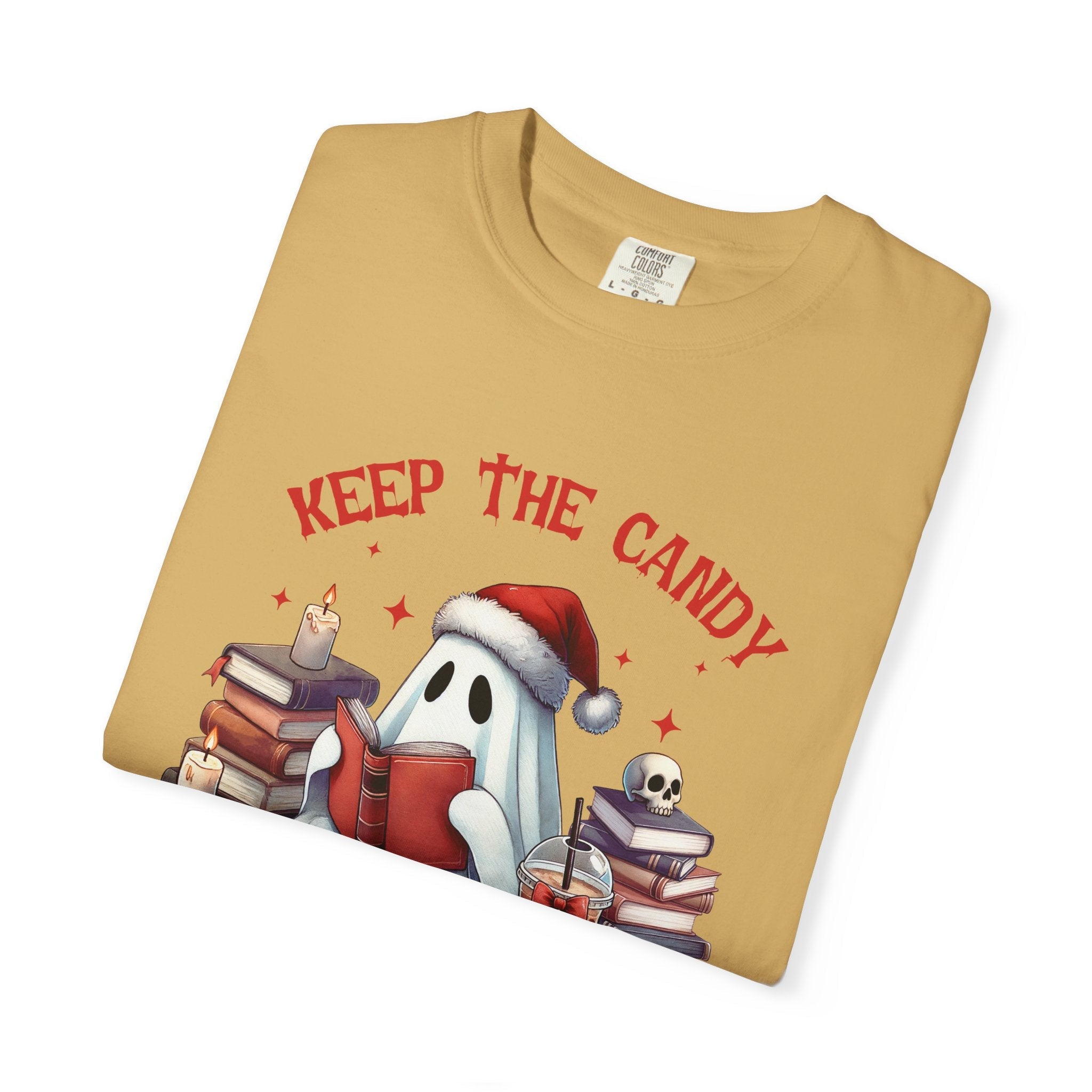 Retro Ghost Reading Books shirt - Perfect Halloween Tee by Printify