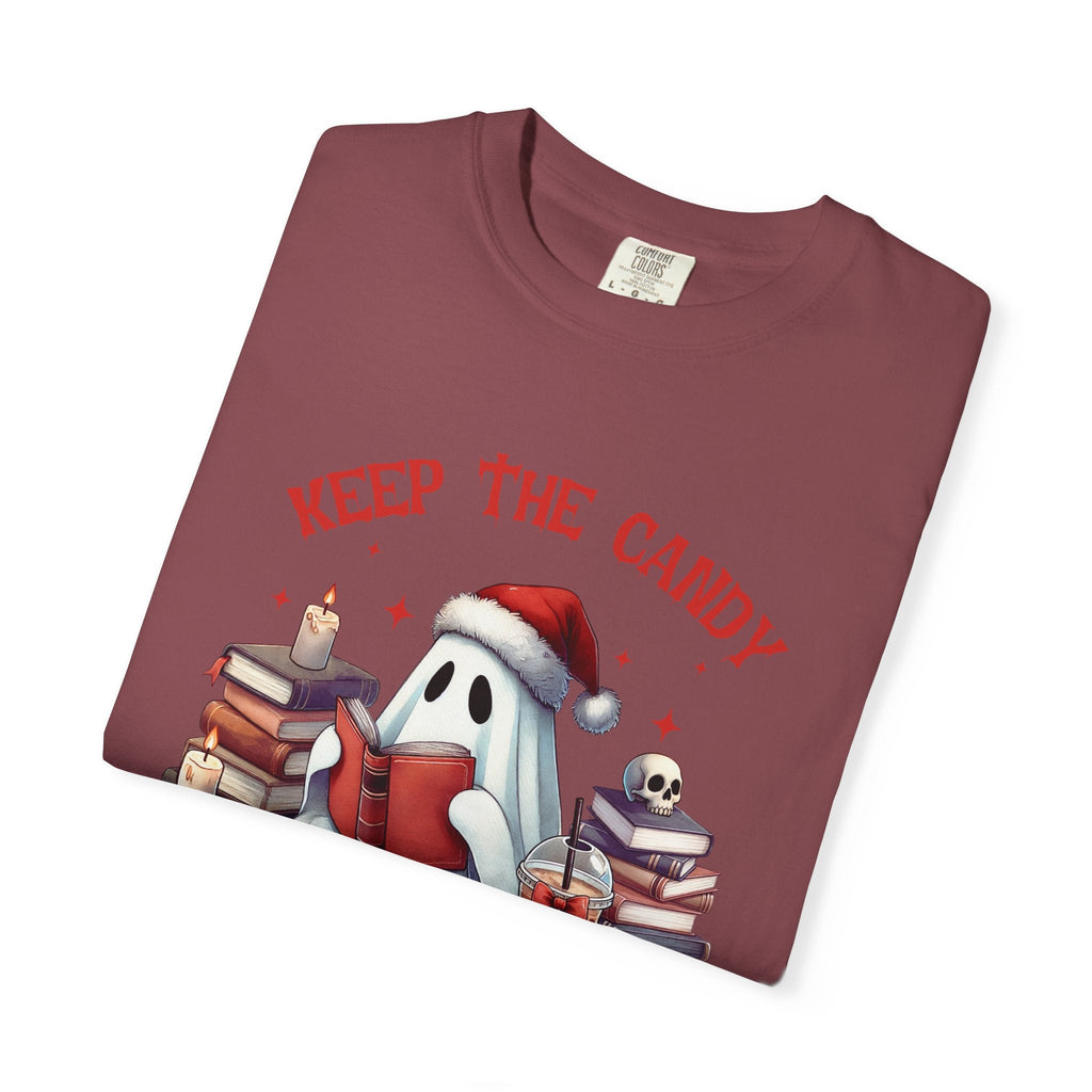 Retro Ghost Reading Books shirt - Perfect Halloween Tee by Printify