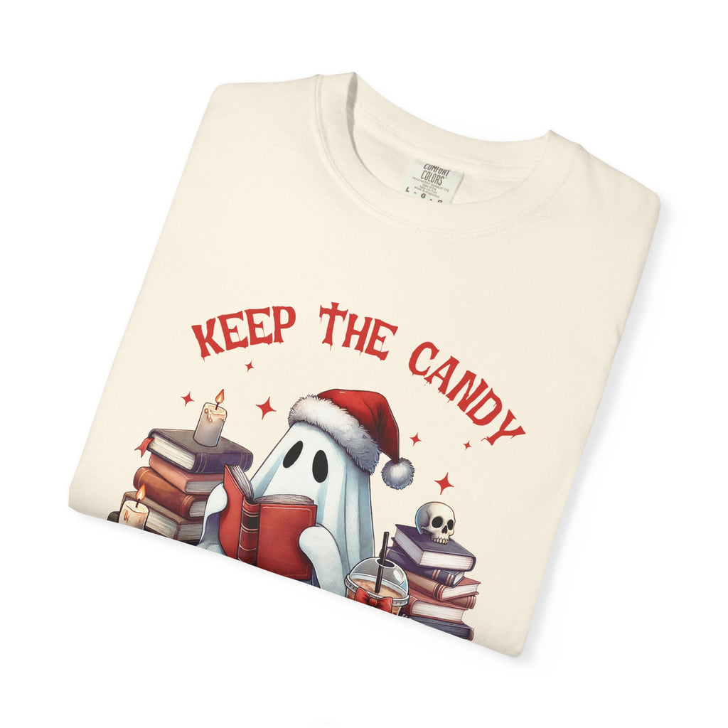 Retro Ghost Reading Books shirt - Perfect Halloween Tee by Printify
