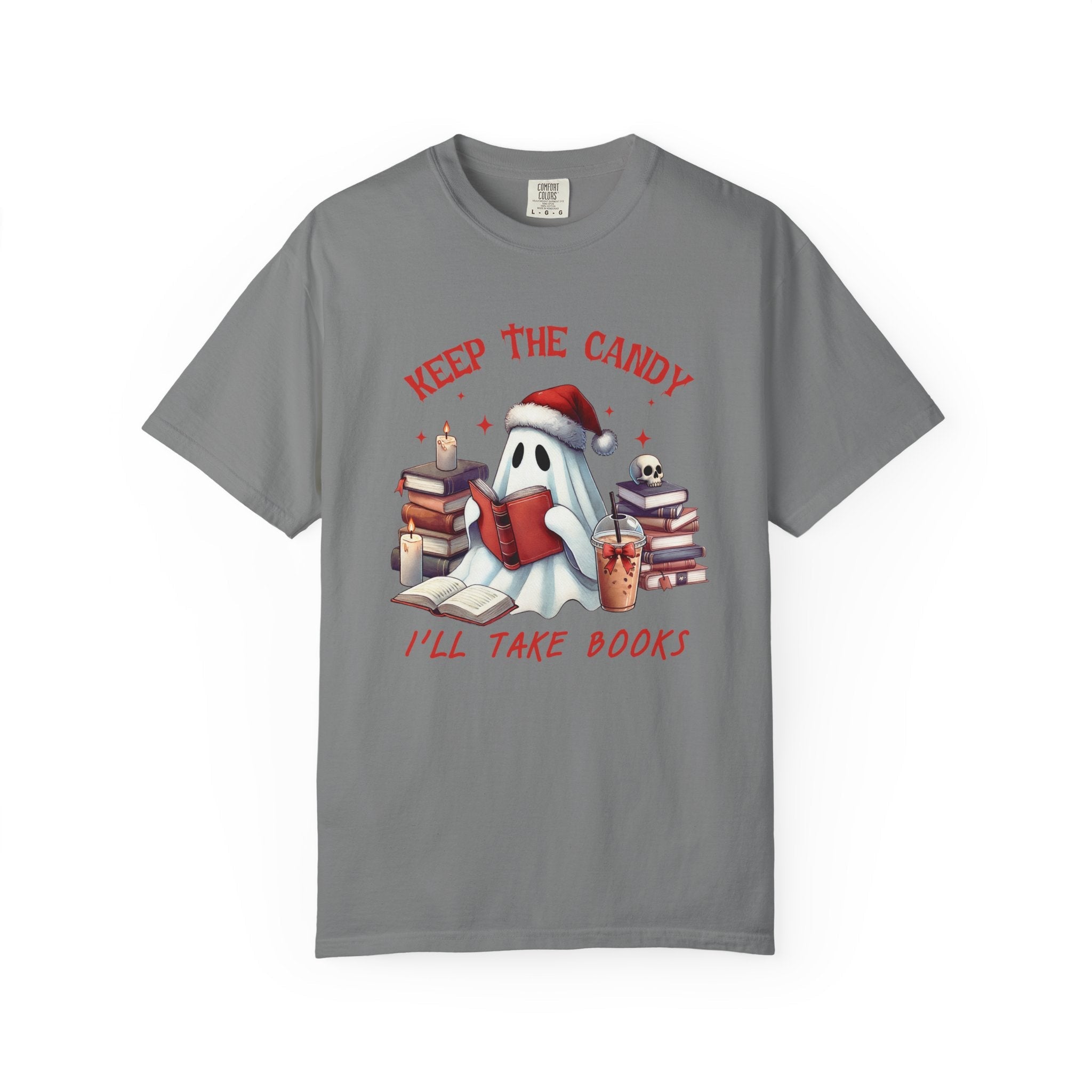 Retro Ghost Reading Books shirt - Perfect Halloween Tee by Printify