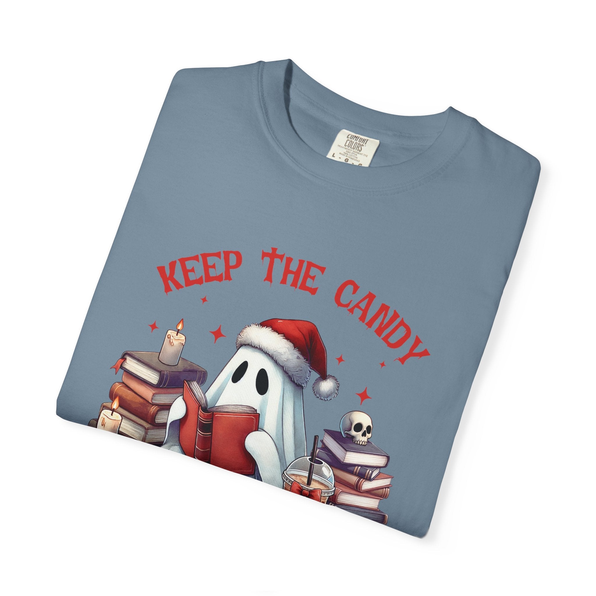 Retro Ghost Reading Books shirt - Perfect Halloween Tee by Printify