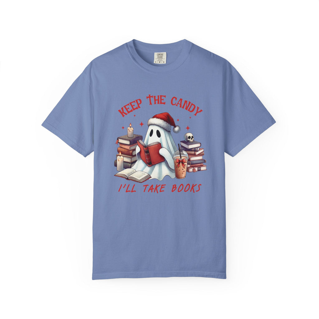 Retro Ghost Reading Books shirt - Perfect Halloween Tee by Printify