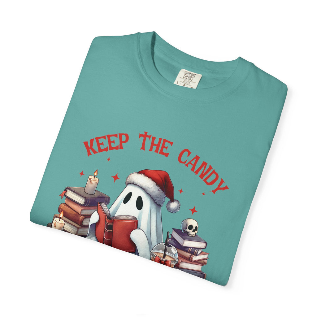 Retro Ghost Reading Books shirt - Perfect Halloween Tee by Printify