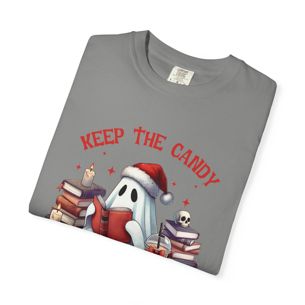 Retro Ghost Reading Books shirt - Perfect Halloween Tee by Printify