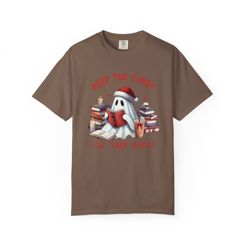 Retro Ghost Reading Books shirt - Perfect Halloween Tee by Printify