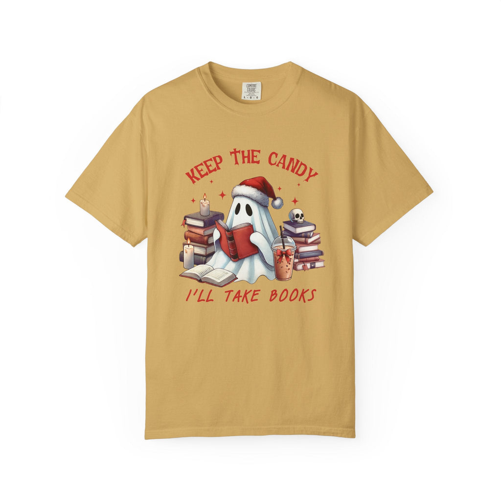 Retro Ghost Reading Books shirt - Perfect Halloween Tee by Printify