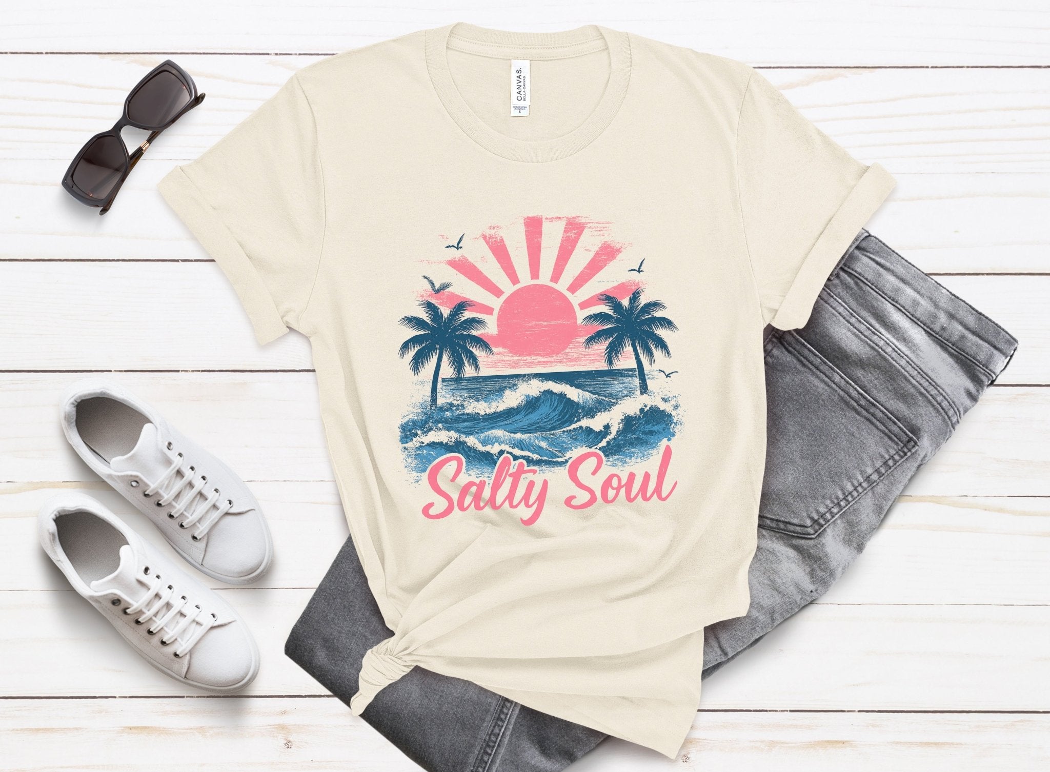 Retro Salty Soul Shirt, Summer Salty Soul T-shirt by PopCultureByDesign36