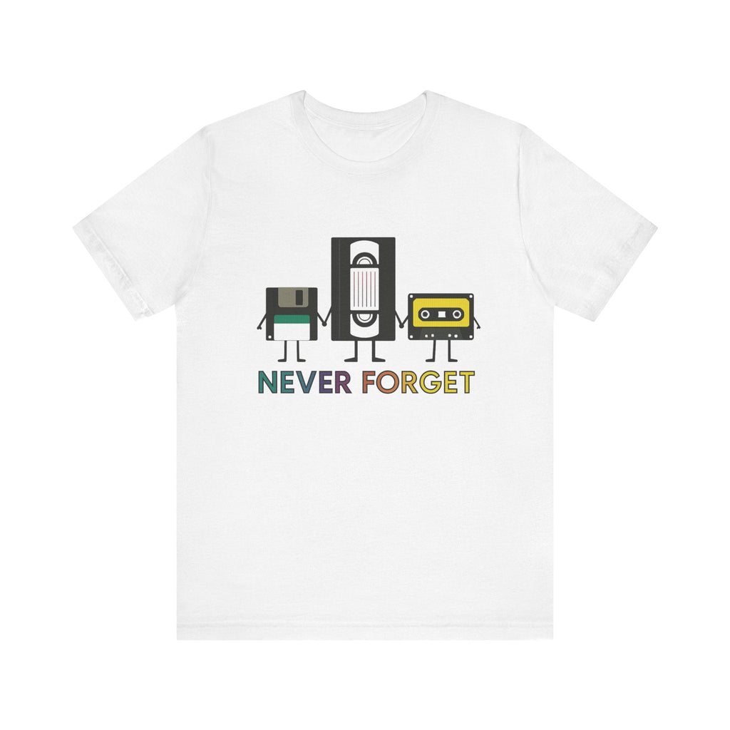 Retro VHS & Cassette Tape Tee, Vintage Never Forget T-Shirt by PopCultureByDesign36