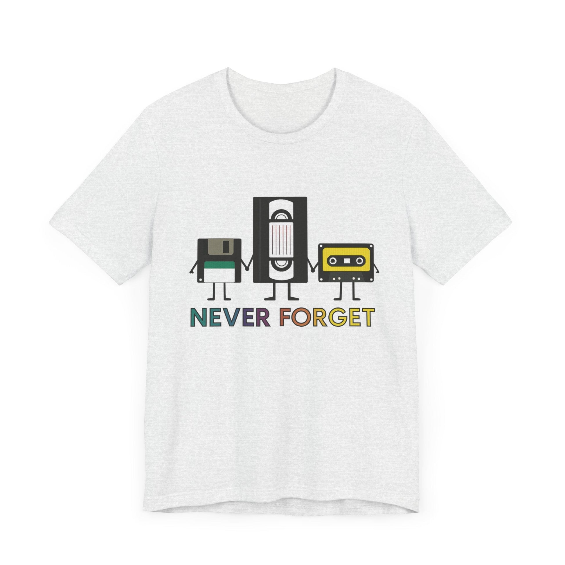Retro VHS & Cassette Tape Tee, Vintage Never Forget T-Shirt - Popbydesign