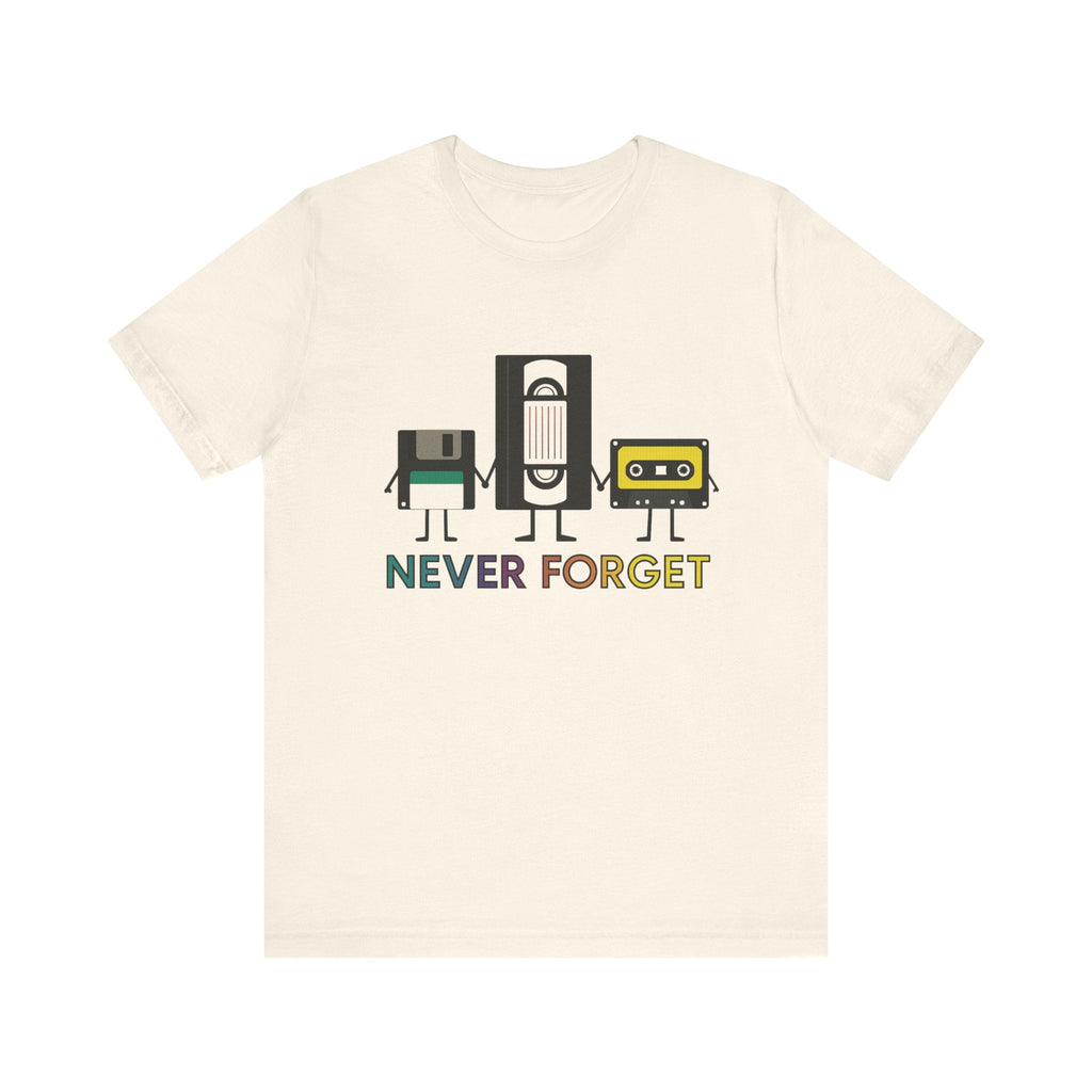 Retro VHS & Cassette Tape Tee, Vintage Never Forget T-Shirt by PopCultureByDesign36