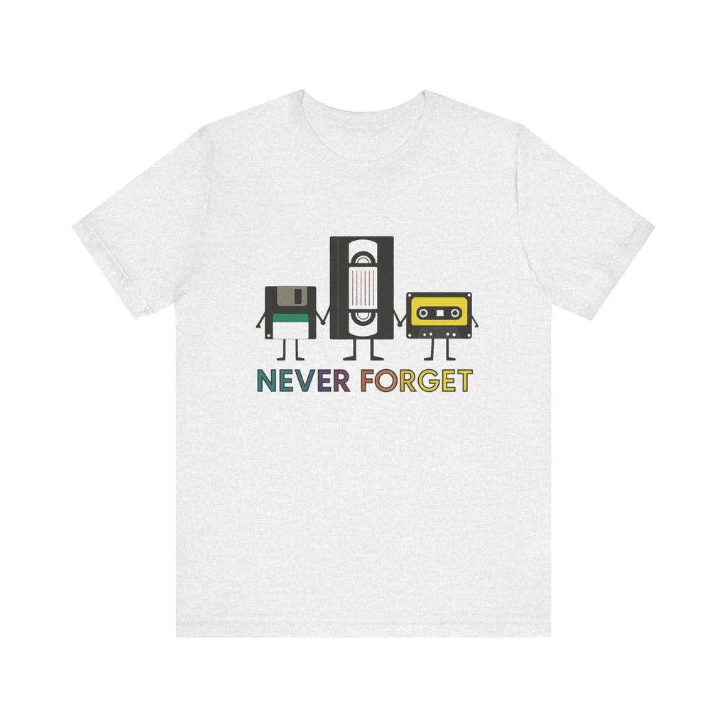 Retro VHS & Cassette Tape Tee, Vintage Never Forget T-Shirt by PopCultureByDesign36