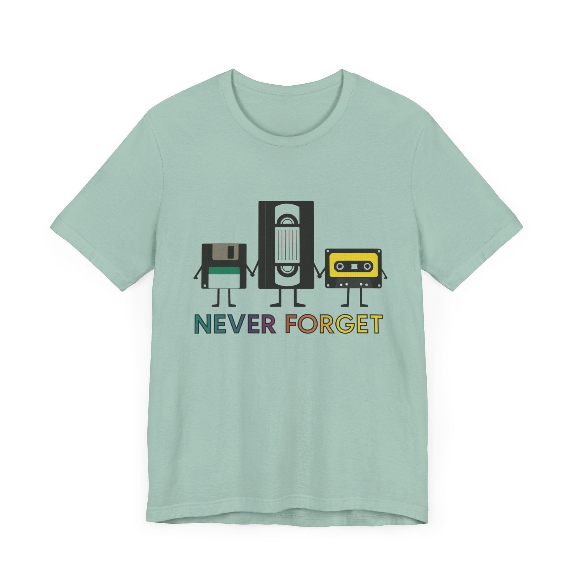 Retro VHS & Cassette Tape Tee, Vintage Never Forget T-Shirt - Popbydesign